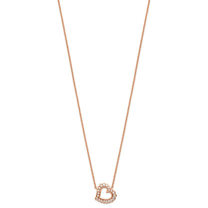 14K Rose Gold Lab Grown Diamond VS/SI+ G+ Heart Necklace