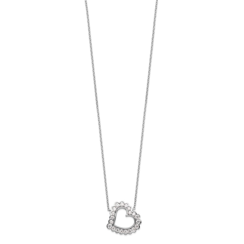 14k White Gold 3/4 Ct. Lab Grown Diamond VS/SI+ G+ 18 inch Heart Necklace