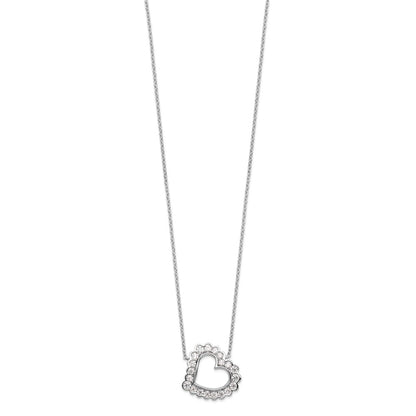 14k White Gold 3/4 Ct. Lab Grown Diamond VS/SI+ G+ 18 inch Heart Necklace