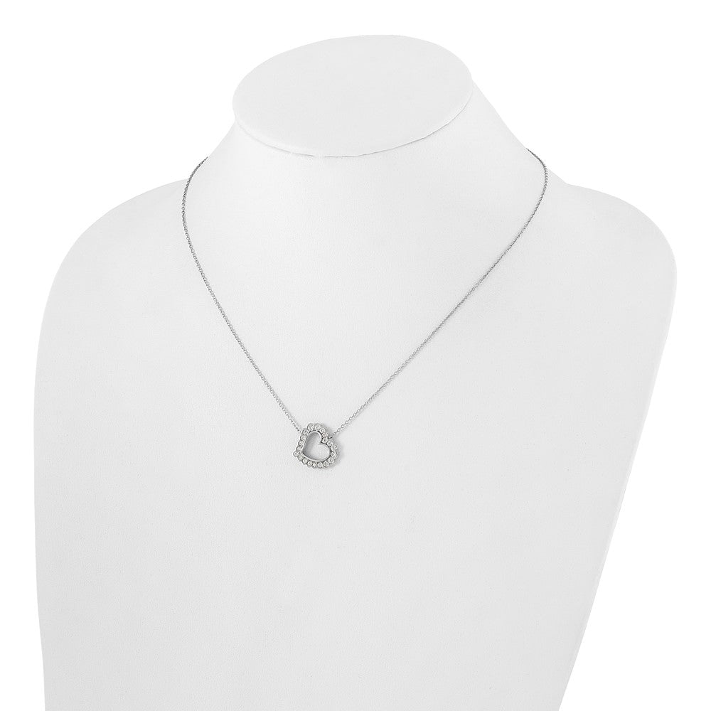 14k White Gold 3/4 Ct. Lab Grown Diamond VS/SI+ G+ 18 inch Heart Necklace