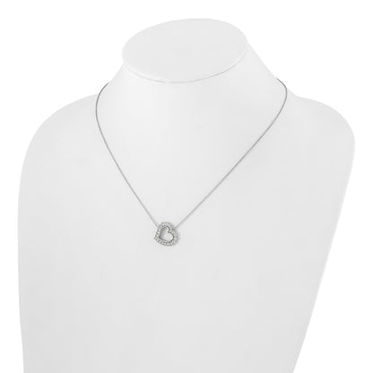 14k White Gold 3/4 Ct. Lab Grown Diamond VS/SI+ G+ 18 inch Heart Necklace