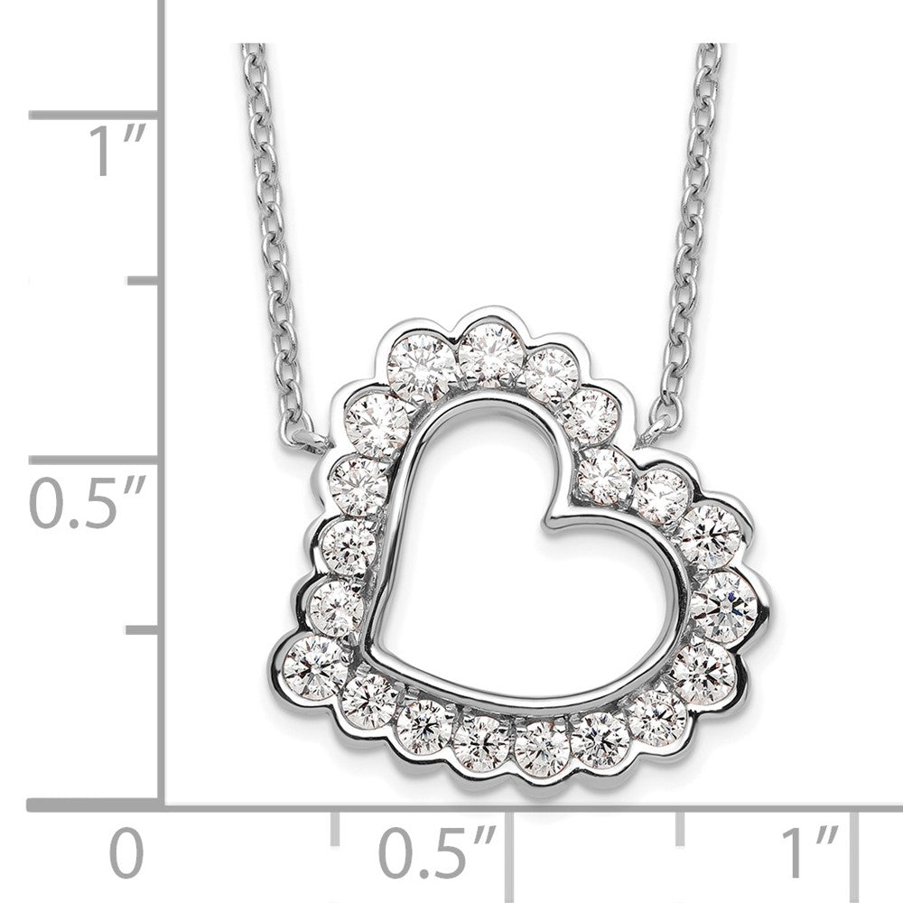 14k White Gold 3/4 Ct. Lab Grown Diamond VS/SI+ G+ 18 inch Heart Necklace