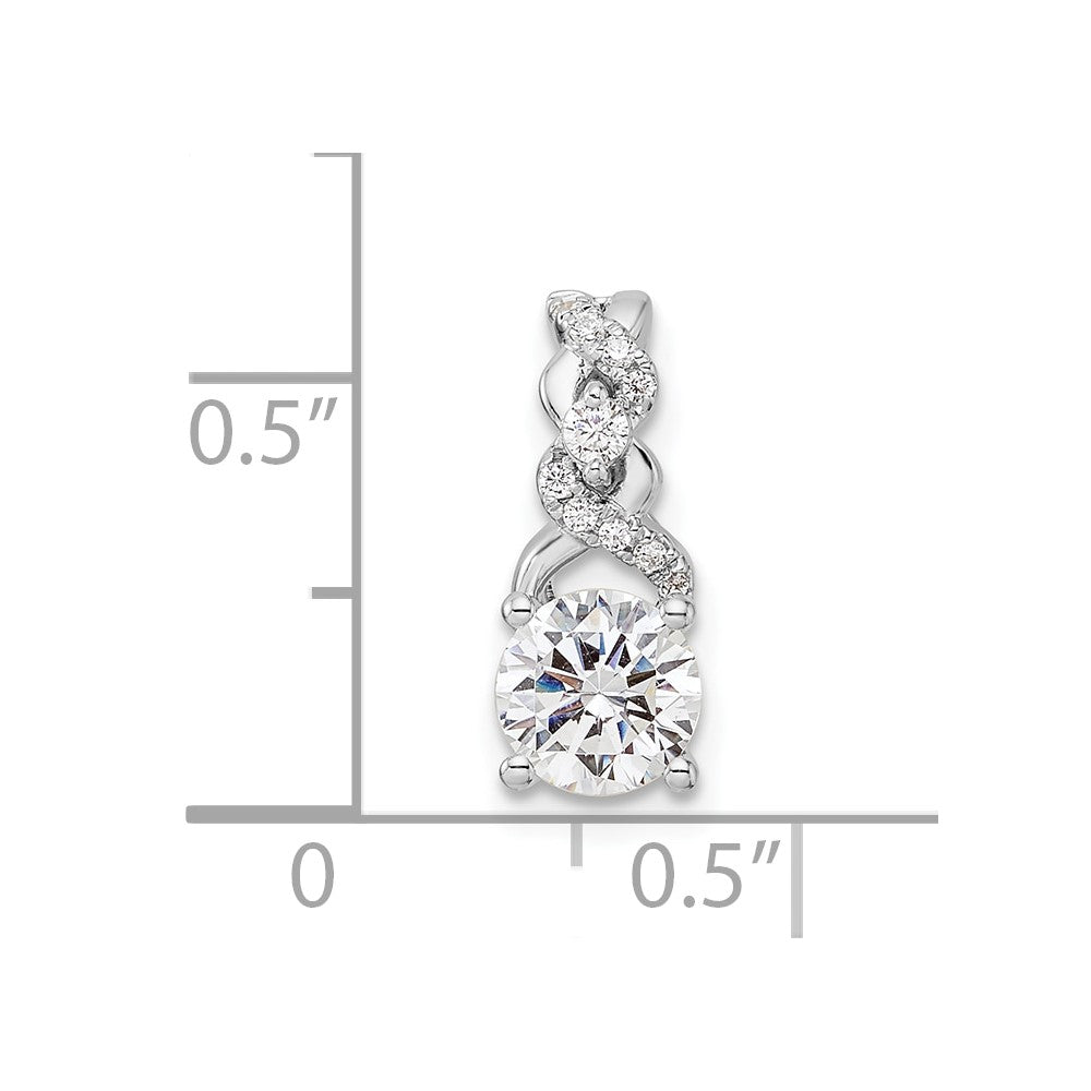 14k White Gold 3/4 Ct. Lab Grown Diamond VS/SI+ G+ Fashion Chain Slide Pendant