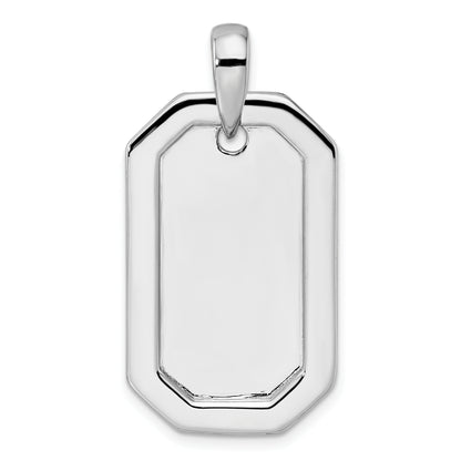 14K White Gold True Origin Men'S 1 Carat Lab Grown Diamond Vs D E F Dog Tag Pendant
