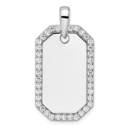 14K White Gold True Origin Men'S 1 Carat Lab Grown Diamond Vs D E F Dog Tag Pendant