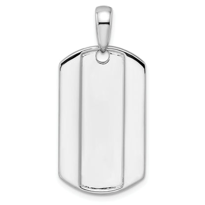 14K White Gold True Origin Men'S 3/4 Carat Lab Grown Diamond Vs D E F Dog Tag Pendant