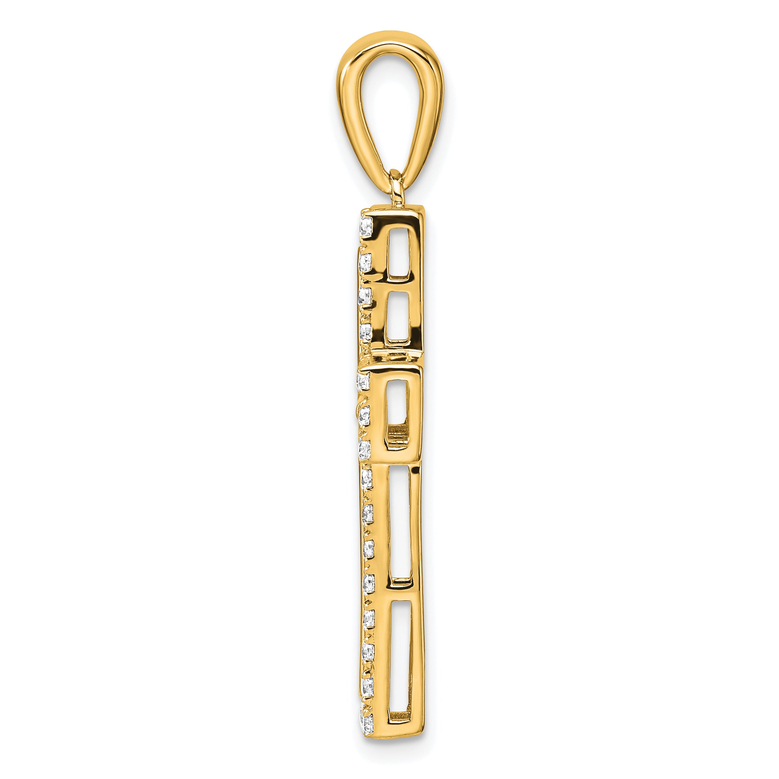 14K Yellow Gold True Origin 1 Carat Lab Grown Diamond Vs D E F Cross Pendant