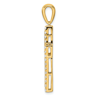 14K Yellow Gold True Origin 1 Carat Lab Grown Diamond Vs D E F Cross Pendant