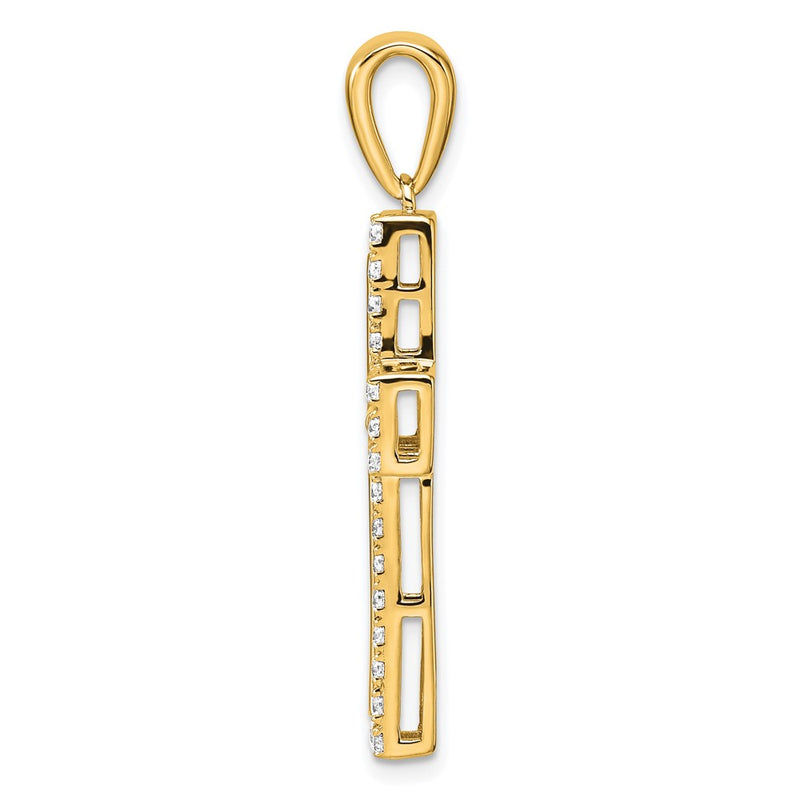 14K Yellow Gold True Origin 1 Carat Lab Grown Diamond Vs D E F Cross Pendant