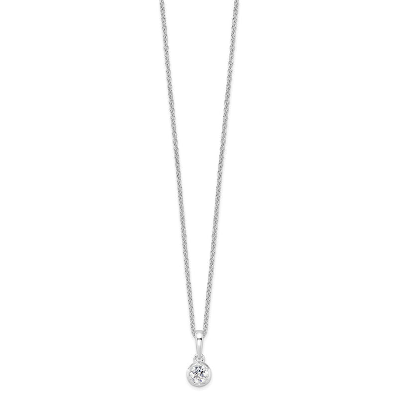 14K White Gold True Origin 1/4 Carat Lab Grown Diamond Vs Def 18 Inch Solitaire Pendant Necklace