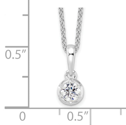 14K White Gold True Origin 1/4 Carat Lab Grown Diamond Vs Def 18 Inch Solitaire Pendant Necklace