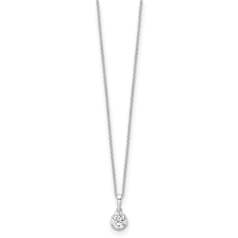14K White Gold True Origin 1/2 Carat Lab Grown Diamond Vs Def 18 Inch Solitaire Pendant Necklace