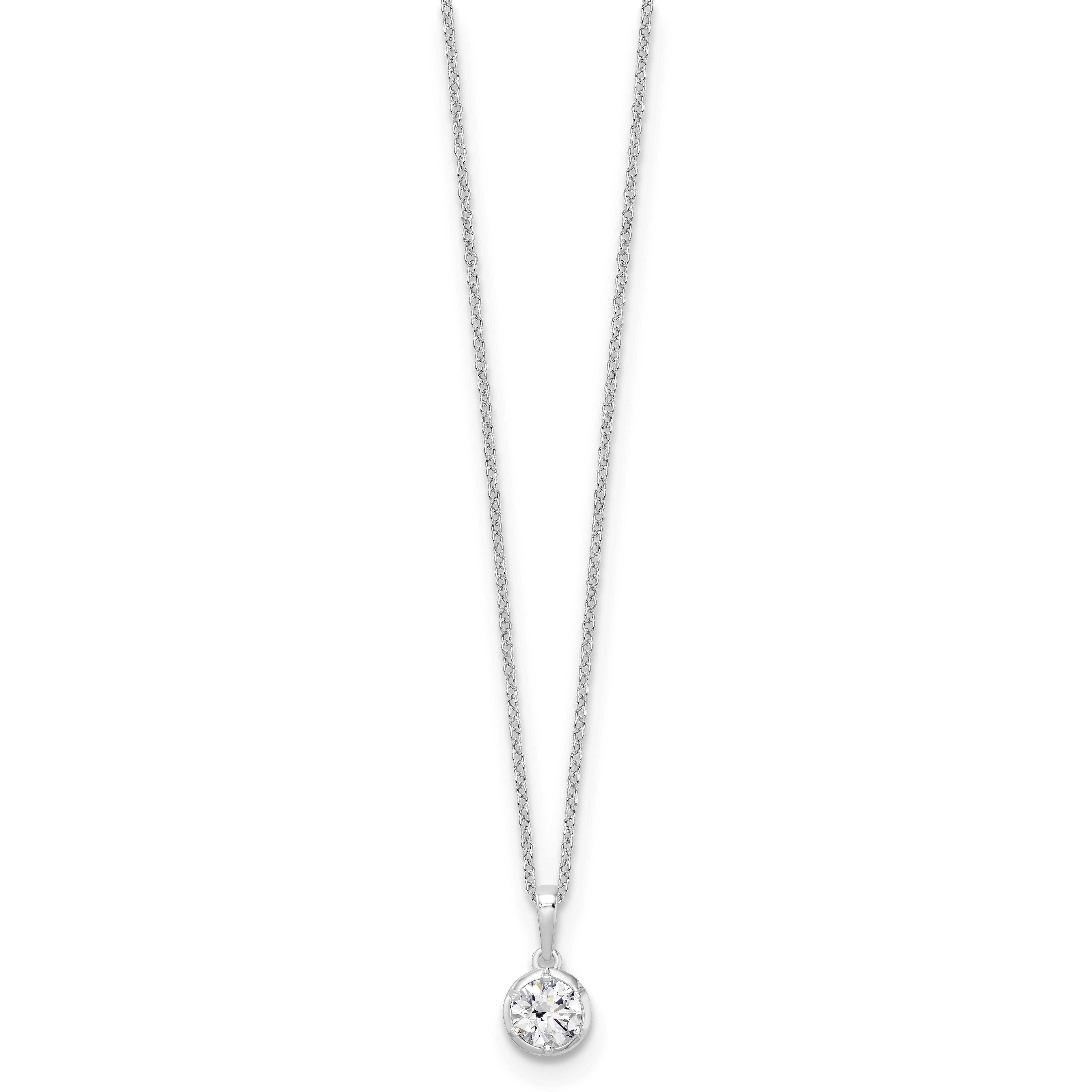 14K White Gold True Origin 5/8 Carat Lab Grown Diamond Vs Def 18 Inch Solitaire Pendant Necklace