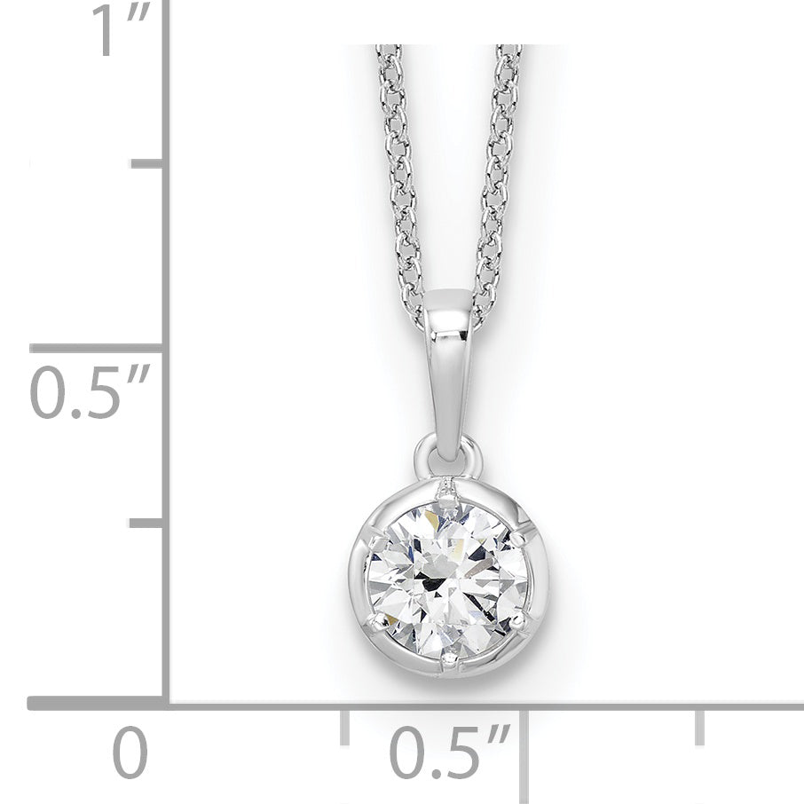 14K White Gold True Origin 5/8 Carat Lab Grown Diamond Vs Def 18 Inch Solitaire Pendant Necklace