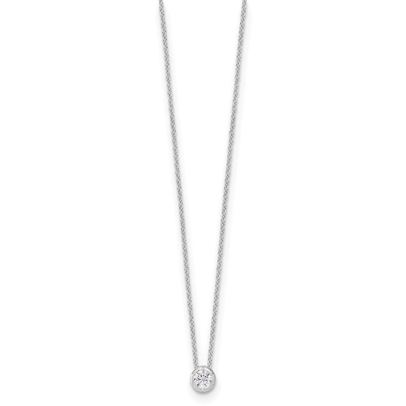14K White Gold True Origin 1/4 Carat Lab Grown Diamond Vs Def 18 Inch Solitaire Slide Necklace