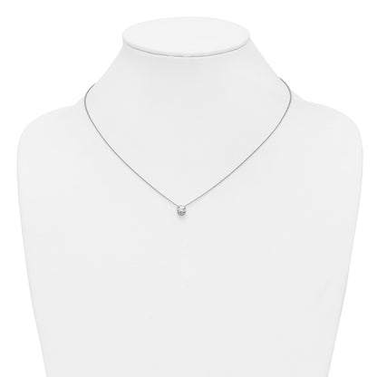14k White Gold 1/2 Ct. Lab Grown Diamond VS/SI+ G+ Round 18 inch Solitaire Slide Necklace
