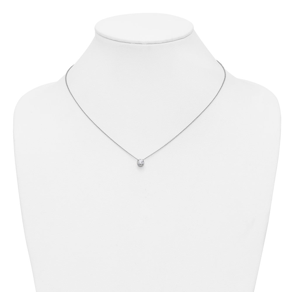 14K White Gold True Origin 1/2 Carat Lab Grown Diamond Vs Def 18 Inch Solitaire Slide Necklace
