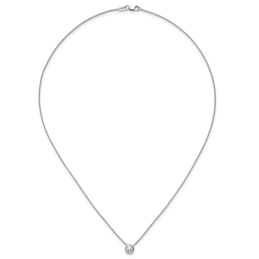 14k White Gold 1/2 Ct. Lab Grown Diamond VS/SI+ G+ Round 18 inch Solitaire Slide Necklace