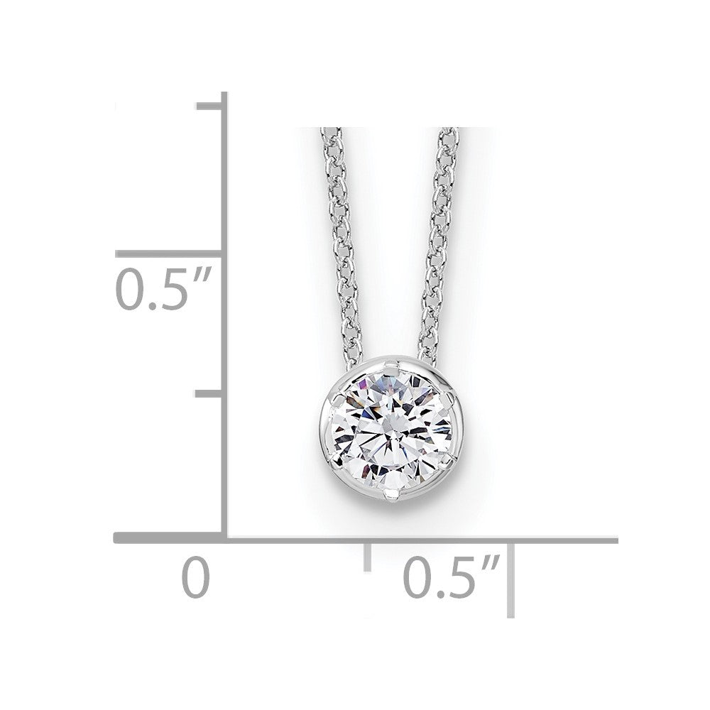 14K White Gold True Origin 1/2 Carat Lab Grown Diamond Vs Def 18 Inch Solitaire Slide Necklace