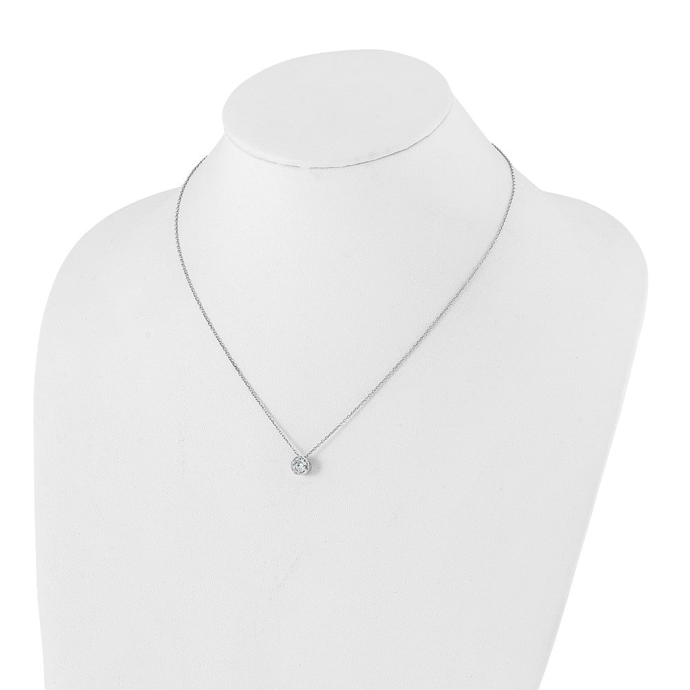14K White Gold True Origin 3/4 Carat Lab Grown Diamond Vs Def 18 Inch Solitaire Slide Necklace