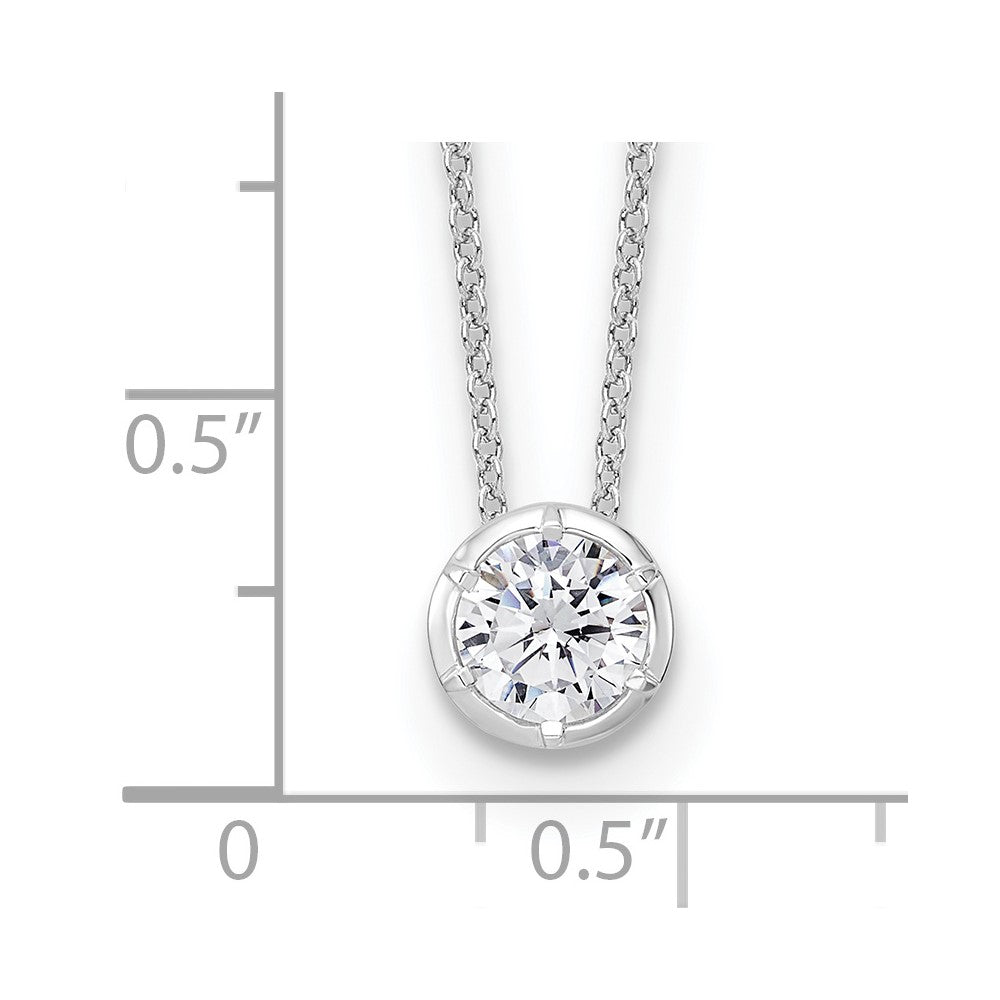 14K White Gold True Origin 3/4 Carat Lab Grown Diamond Vs Def 18 Inch Solitaire Slide Necklace