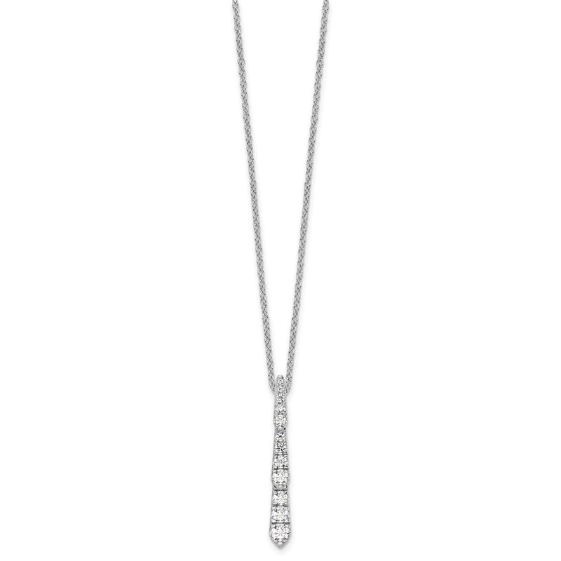 14K White Gold True Origin 3/8 Carat Lab Grown Diamond Vs Def 18 Inch Vertical Slide Necklace
