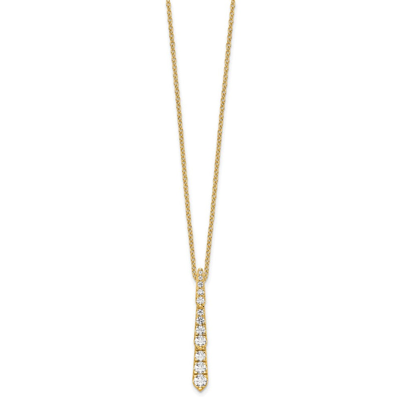 14K Yellow Gold True Origin 3/8 Carat Lab Grown Diamond Vs Def 18 Inch Vertical Slide Necklace