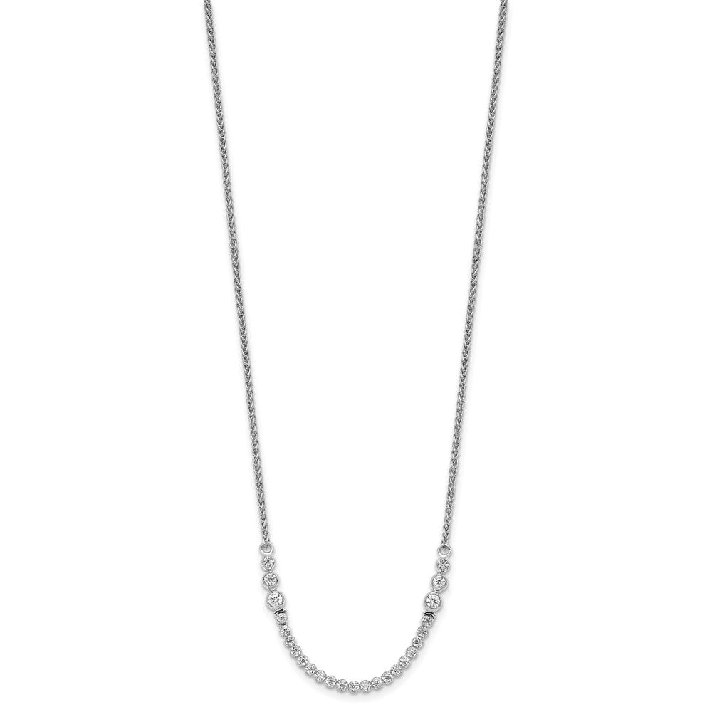 14k White Gold 5/8 Ct. Lab Grown Diamond VS/SI+ G+ Adjustable up to 24 inch Tennis Style Bolo Necklace