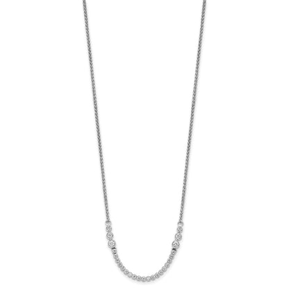 14k White Gold 5/8 Ct. Lab Grown Diamond VS/SI+ G+ Adjustable up to 24 inch Tennis Style Bolo Necklace