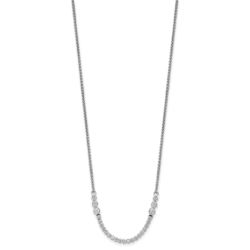 14k White Gold 5/8 Ct. Lab Grown Diamond VS/SI+ G+ Adjustable up to 24 inch Tennis Style Bolo Necklace