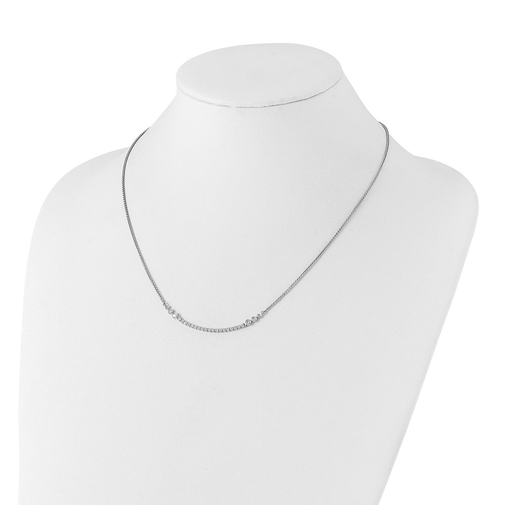 14k White Gold 5/8 Ct. Lab Grown Diamond VS/SI+ G+ Adjustable up to 24 inch Tennis Style Bolo Necklace