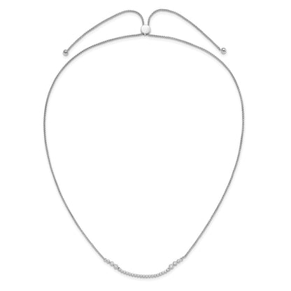 14k White Gold 5/8 Ct. Lab Grown Diamond VS/SI+ G+ Adjustable up to 24 inch Tennis Style Bolo Necklace