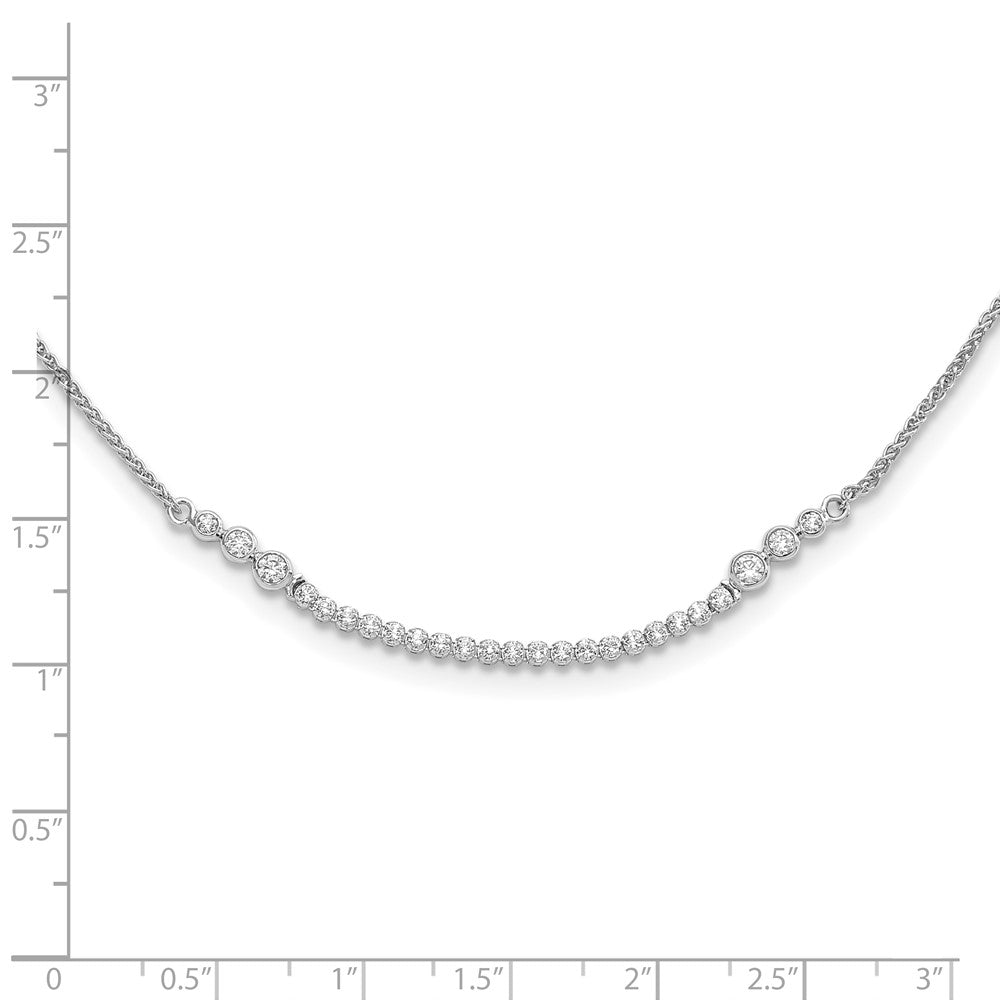14k White Gold 5/8 Ct. Lab Grown Diamond VS/SI+ G+ Adjustable up to 24 inch Tennis Style Bolo Necklace