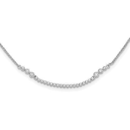 14k White Gold 5/8 Ct. Lab Grown Diamond VS/SI+ G+ Adjustable up to 24 inch Tennis Style Bolo Necklace