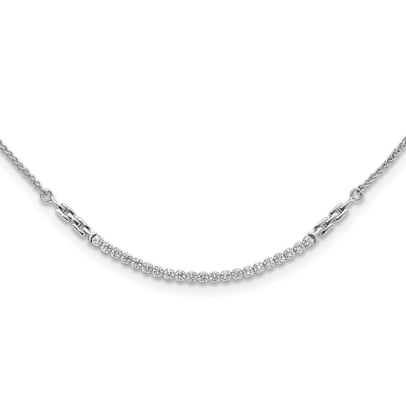 14k White Gold 1/2 Ct. Lab Grown Diamond VS/SI+ G+ Adjustable up to 24 inch Tennis Style Bolo Necklace