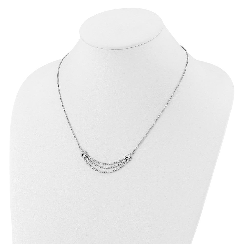 14k White Gold 2 1/6 Ct. Lab Grown Diamond VS/SI+ G+ Adjustable up to 24 inch Triple Row Tennis Style Bolo Necklace