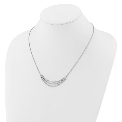 14k White Gold 2 1/6 Ct. Lab Grown Diamond VS/SI+ G+ Adjustable up to 24 inch Triple Row Tennis Style Bolo Necklace