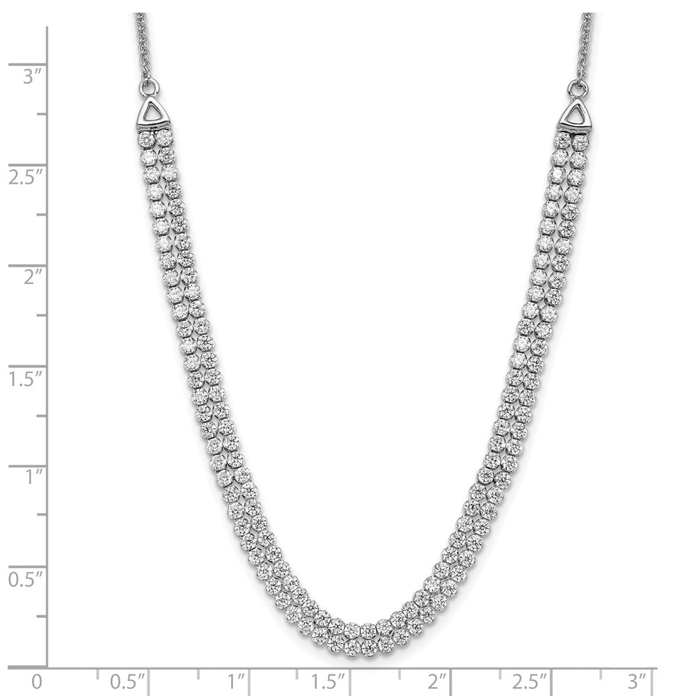 14k White Gold 3 1/3 Ct. Lab Grown Diamond VS/SI+ G+ Adjustable 13.5 to 24 inch Double Row Tennis Bolo Necklace