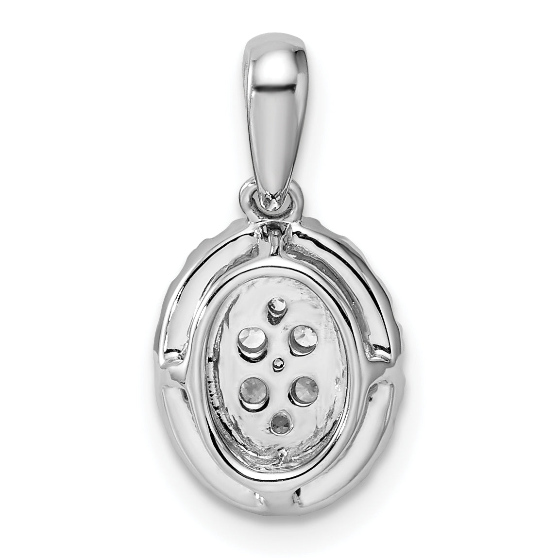 14k White Gold 3/8 Ct. Lab Grown Diamond VS/SI Oval Halo Pendant