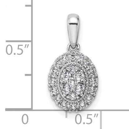 14k White Gold 3/8 Ct. Lab Grown Diamond VS/SI Oval Halo Pendant