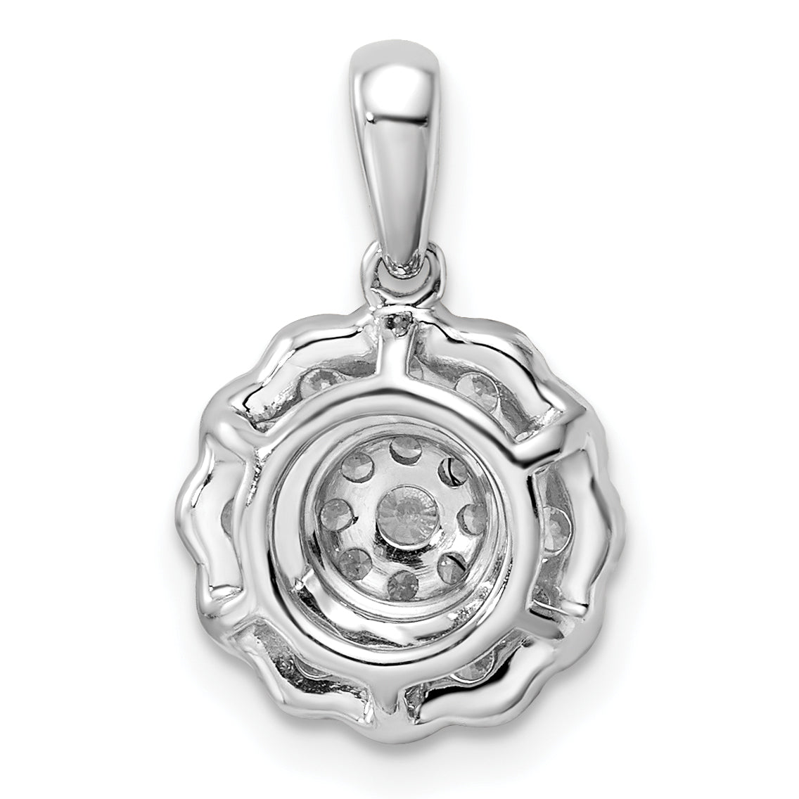 14k White Gold 1/2 Ct. Lab Grown Diamond VS/SI+ G+ Square Halo Pendant