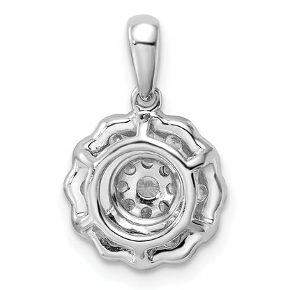 14k White Gold 1/2 Ct. Lab Grown Diamond VS/SI+ G+ Square Halo Pendant