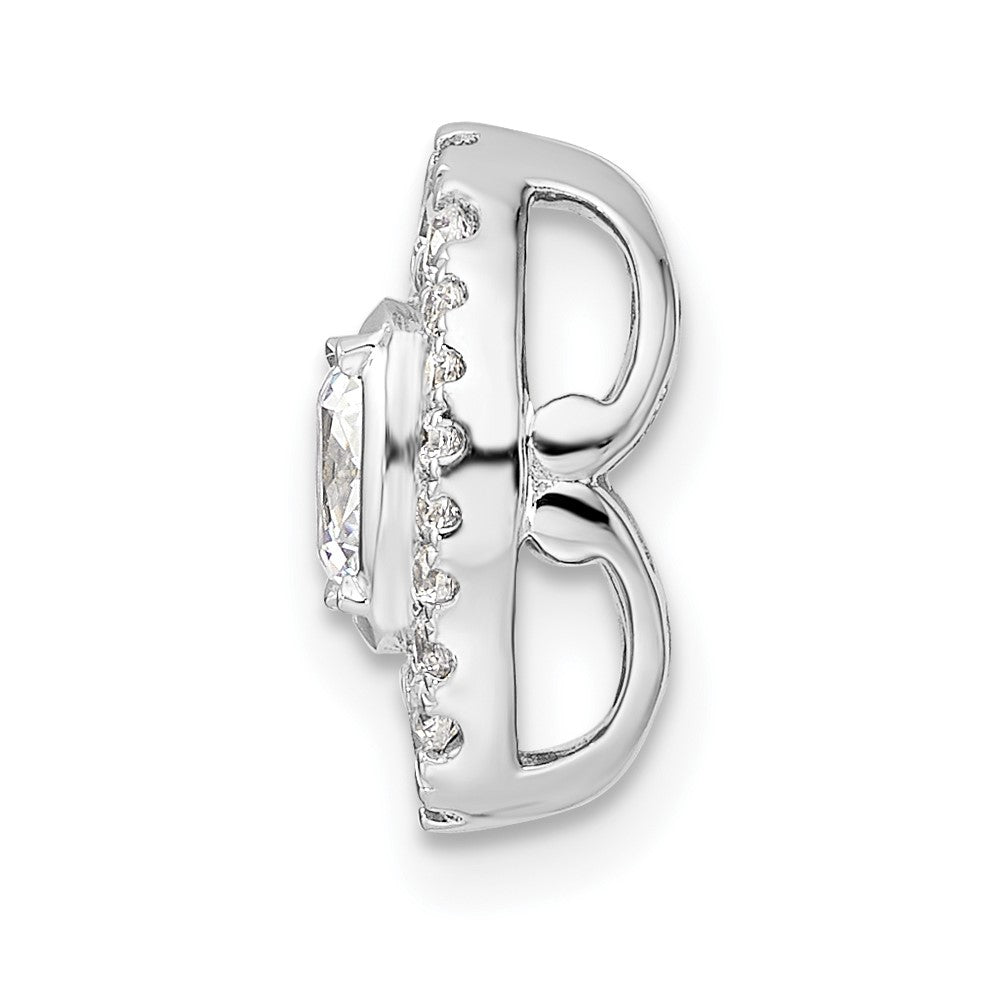 14K White Gold Lab Grown VS/SI+ G+ Diamond Halo Chain Slide