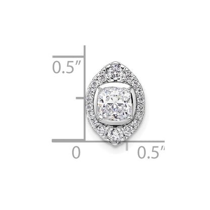 14K White Gold Lab Grown VS/SI+ G+ Diamond Halo Chain Slide