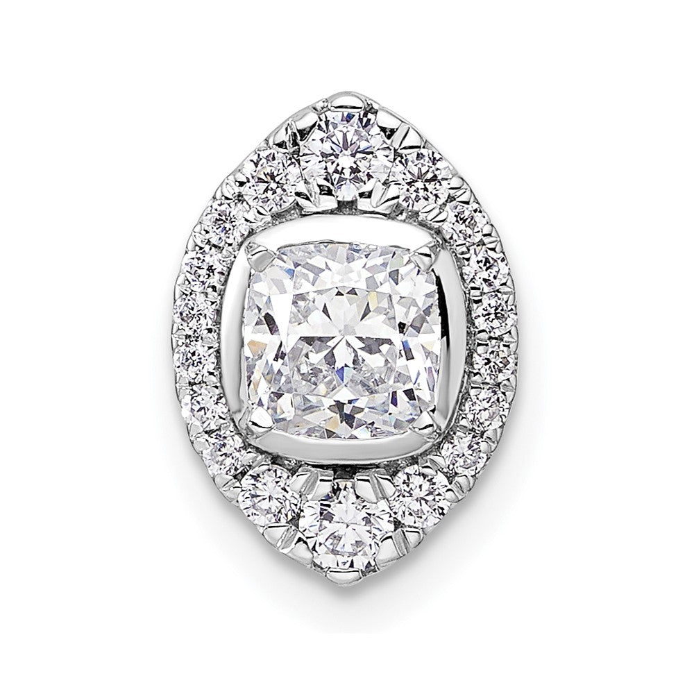 14K White Gold Lab Grown VS/SI+ G+ Diamond Halo Chain Slide