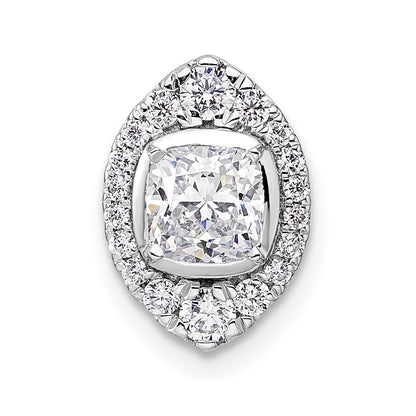 14K White Gold Lab Grown VS/SI+ G+ Diamond Halo Chain Slide