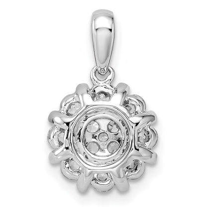 14k White Gold 1/2 Ct. Lab Grown Diamond VS/SI+ G+ Halo Pendant