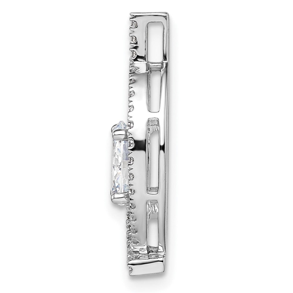 14K White Gold Lab Grown VS/SI FGH Diamond Fancy Chain Slide