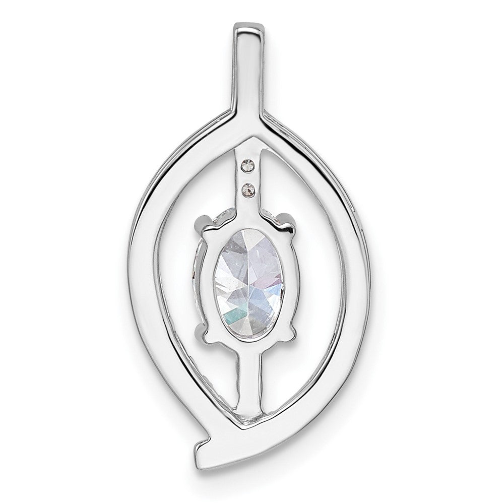 14K White Gold Lab Grown VS/SI FGH Diamond Fancy Chain Slide