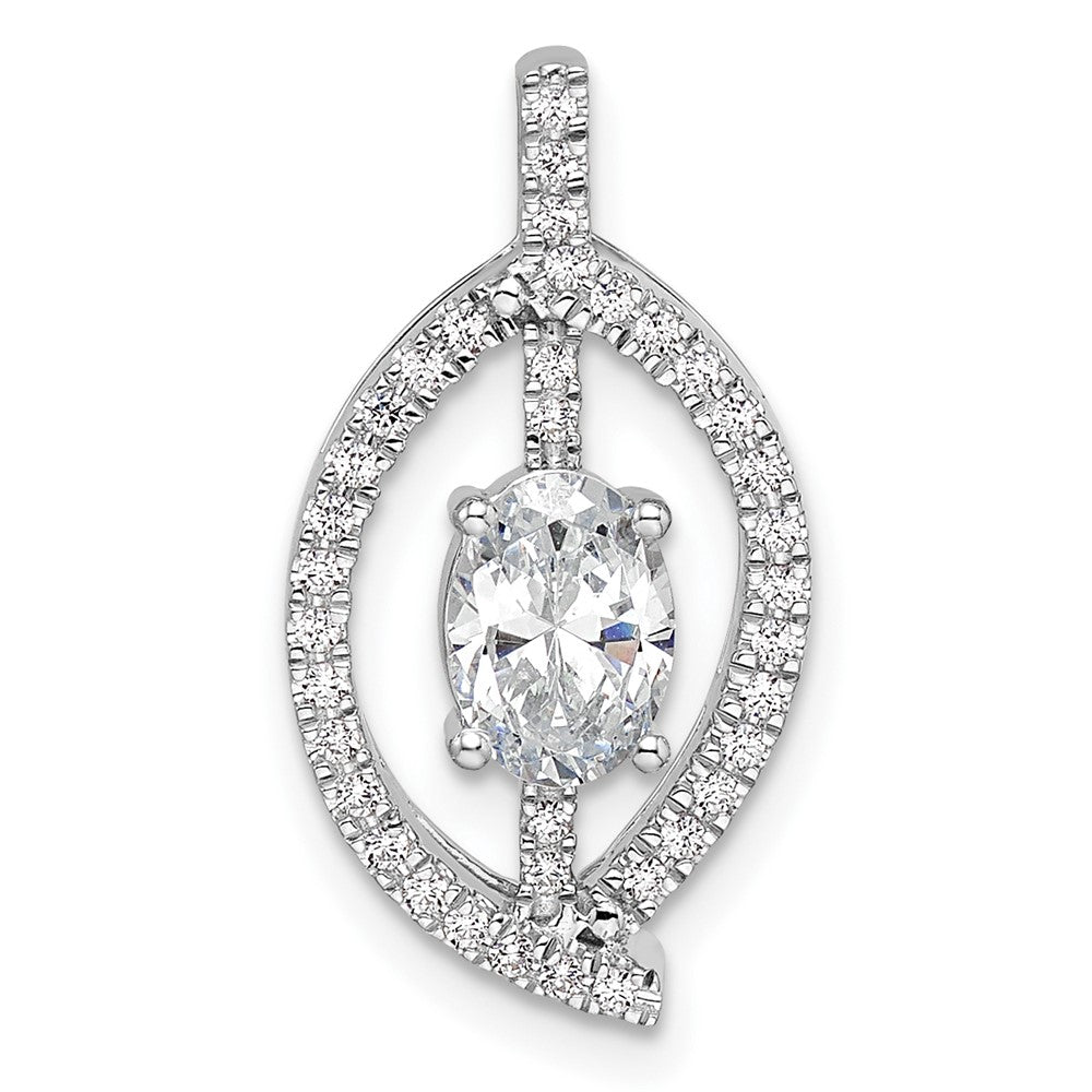 14K White Gold Lab Grown VS/SI FGH Diamond Fancy Chain Slide